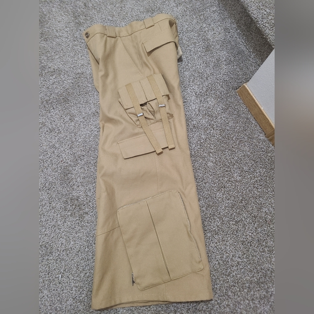 Dion Lee Dynasty Cotton Twill Tan Wide Leg Y2k Utility Military Cargo Pants - Picture 8 of 8